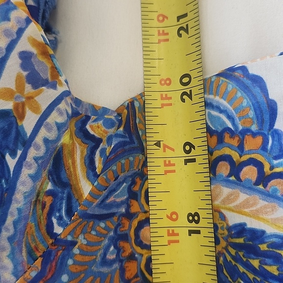 Hale Bob Paisley Print Women's Top - Blue and Yellow Med - Picture 14 of 15